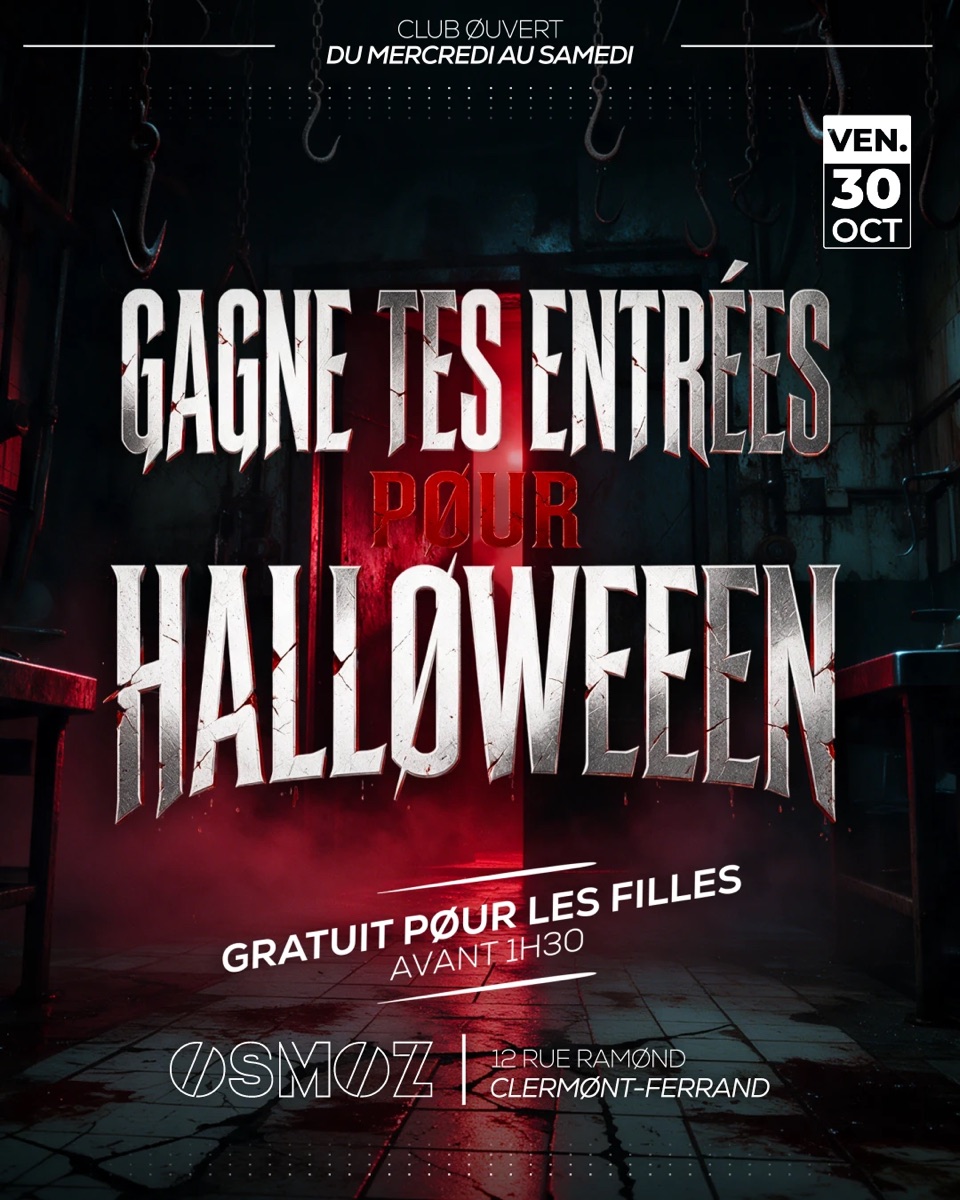 Gagne tes entrées pour Halloween — vendredi 30 octobre
